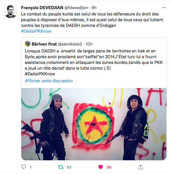 F.Devedjian : le combat du peuple kurde