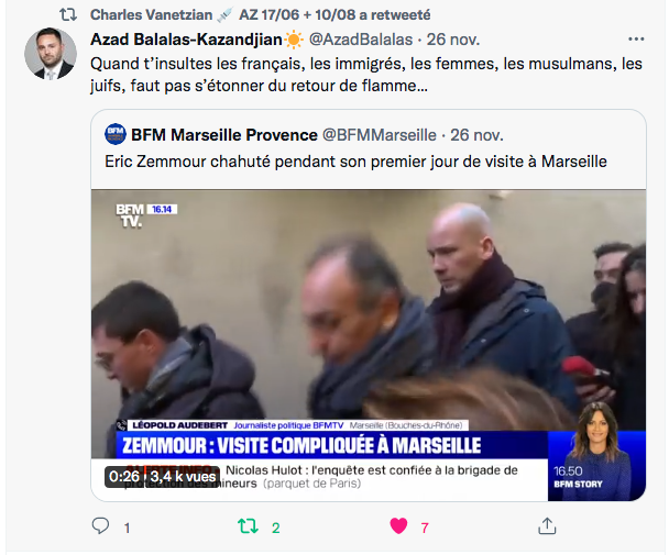 A.Balalas-Kazandjian : Zemmour, le retour de flamme