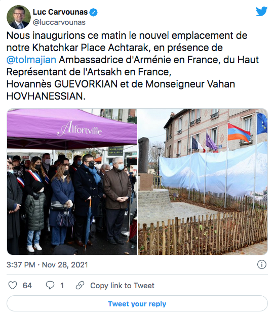 L.Carvounas : inauguration du nouvel emplacement du Katchkar