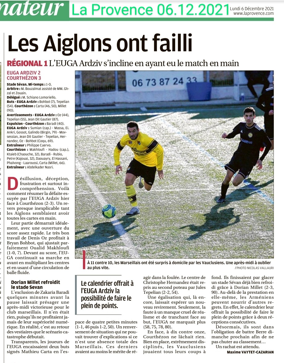 Les Aiglons ont failli