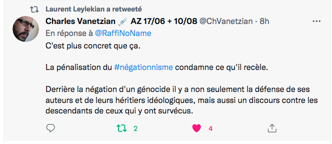 C.Vanestzian : la signification du négationnisme