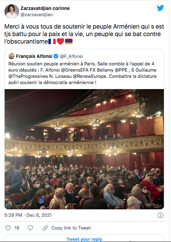 C. Zarzavatdjian: merci de soutenir le peuple arménien