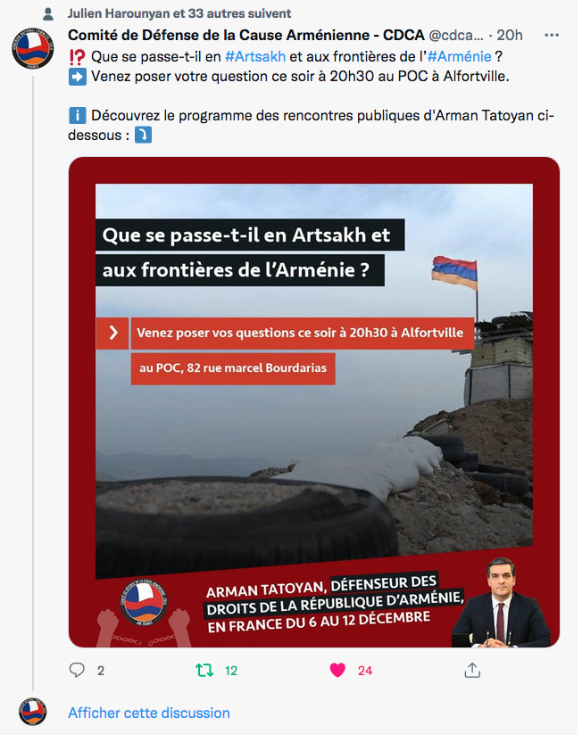 CDCA : questions à A.Tatoyan à Alfortville
