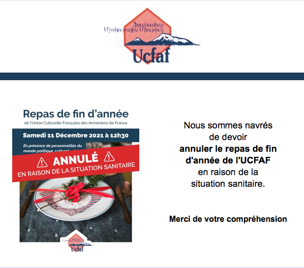 Annulation du repas de fin d’année