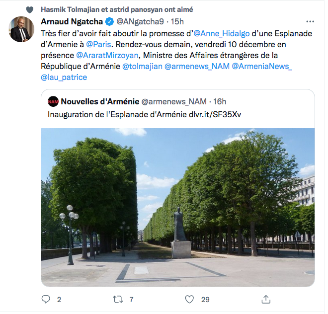 A.Ngatcha : l&rsquo;esplanade d&rsquo;Arménie inaugurée aujourd&rsquo;hui