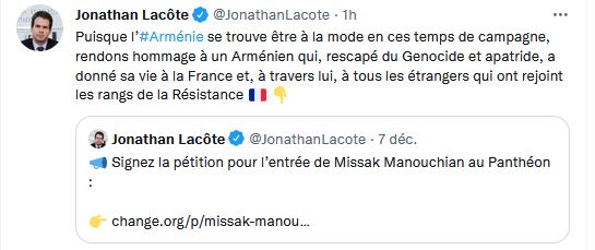 Puisque l’Arménie se trouve être à la mode en ces temps de campagne