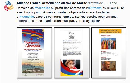 Semaine de solidarité au profit des enfants de l’Artsakh