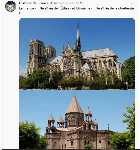 La France « Fille aînée de l&rsquo;Église» et l&rsquo;Arménie « Fille aînée de la chrétienté » .