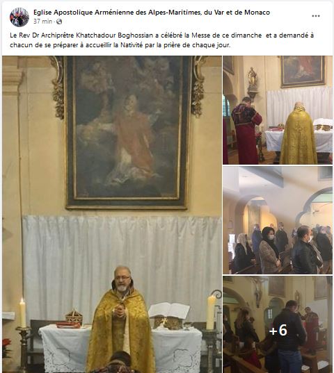 Le Rev Dr Archiprêtre Khatchadour Boghossian a célébré la Messe de ce dimanche