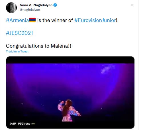 L&rsquo;Arménie est la gagnante de l&rsquo;Eurovision Junior !