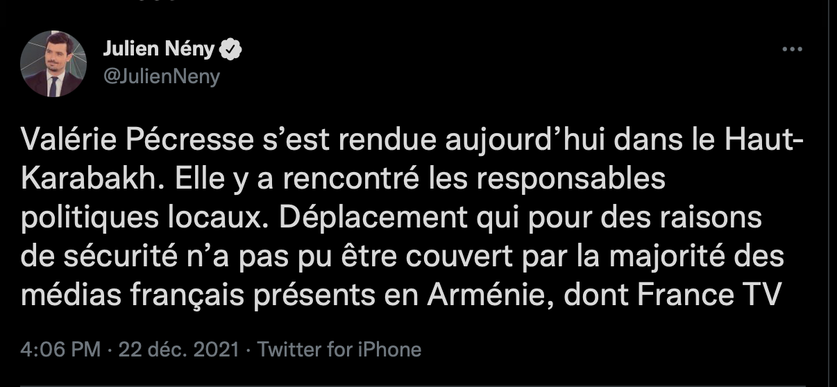 Valérie Pécresse dans le Haut-Karabakh