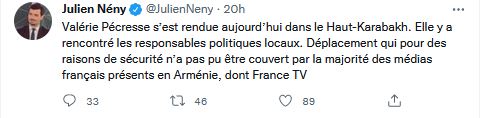 Valérie Pécresse s’est rendue aujourd’hui dans le Haut-Karabakh