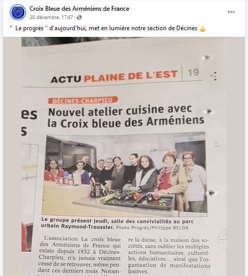 »  Le progrès  » d&rsquo;aujourd&rsquo;hui, met en lumière notre section de Décines