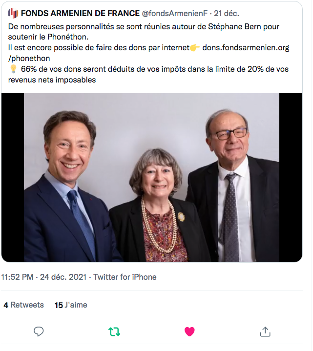 Fonds arménien : personnalités autour de Stéphane Bern.