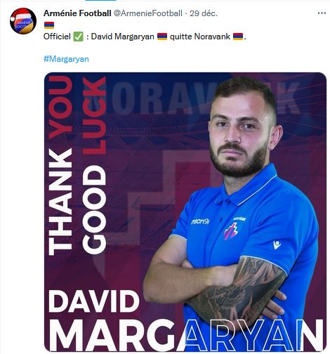 David Margaryan quitte Noravank