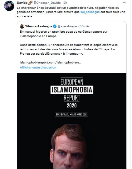Le chercheur Enes Bayrakli est un suprémaciste turc, négationniste du génocide arménien