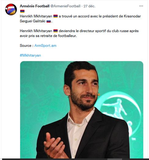 Henrikh Mkhitaryan a trouvé un accord avec le président de Krasnodar Serguei Galitski