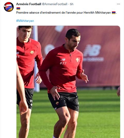 Première séance d&rsquo;entraînement de l&rsquo;année pour Henrikh Mkhitaryan