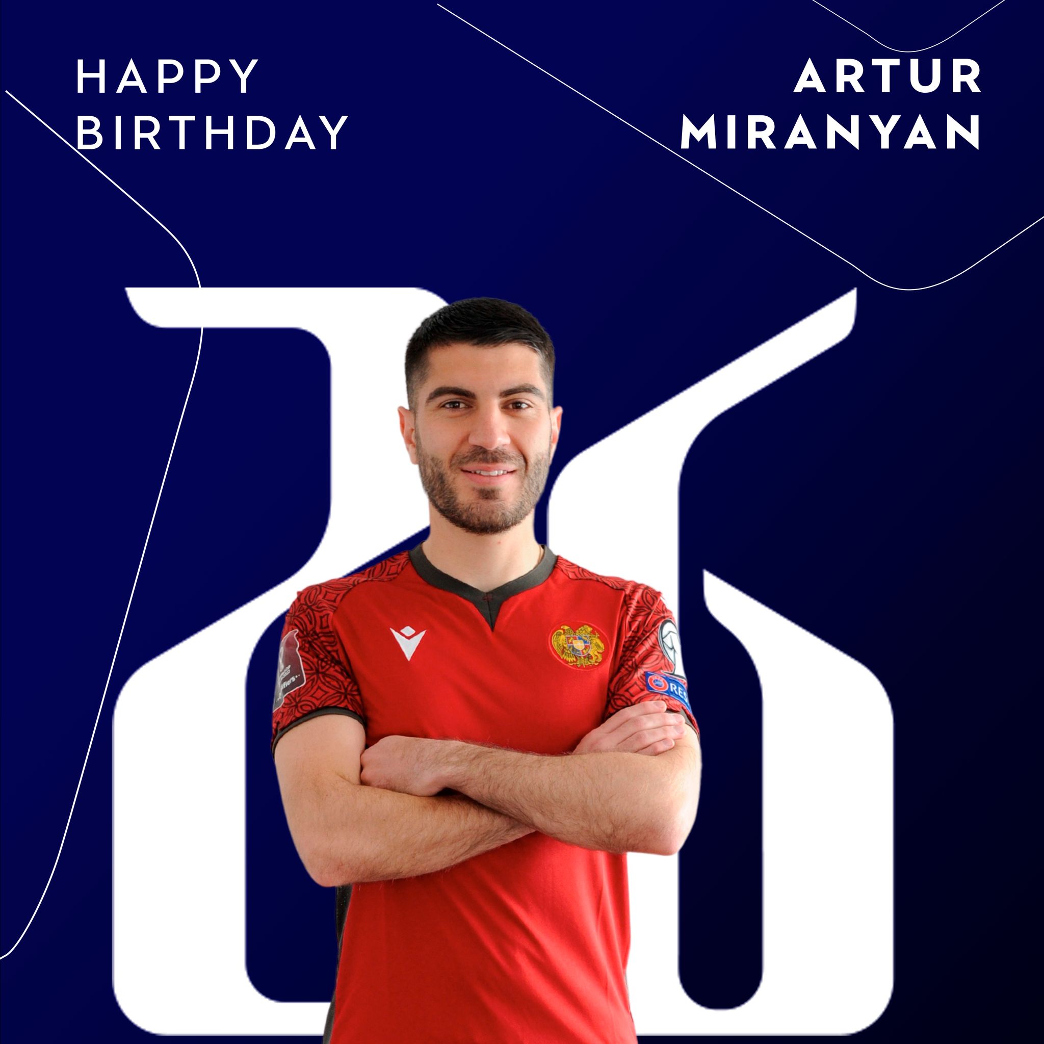 Football Fédération arménienne de football a salué le 26e anniversaire de l’international arménien Artur Miranyan