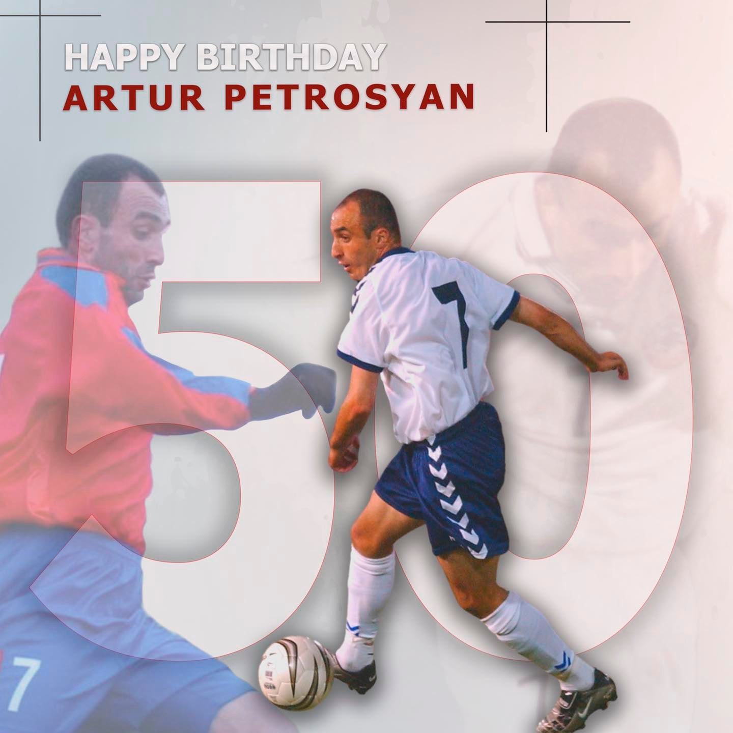 La Fédération arménienne de football a salué le 50e anniversaire de l’ex-l’international arménien Artur Petrosyan