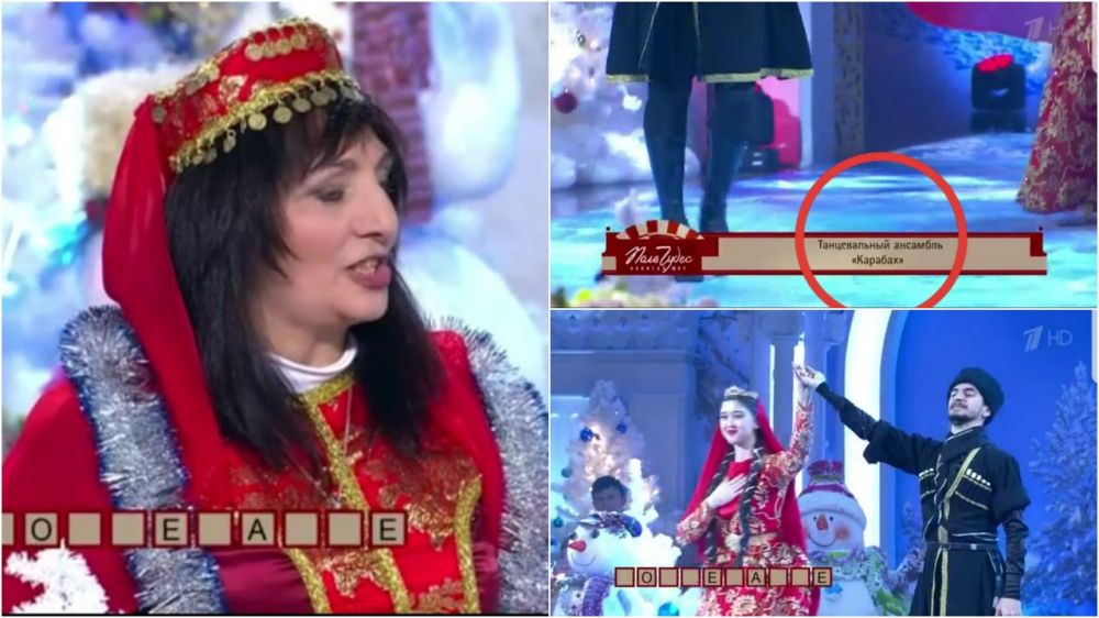 Une femme azérie avec l&rsquo;ensemble « Karabagh » dans un jeu télévisé russe à forte audience
