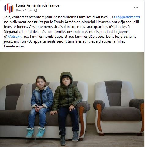 Joie, confort et réconfort pour de nombreuses familles d&rsquo;Artsakh