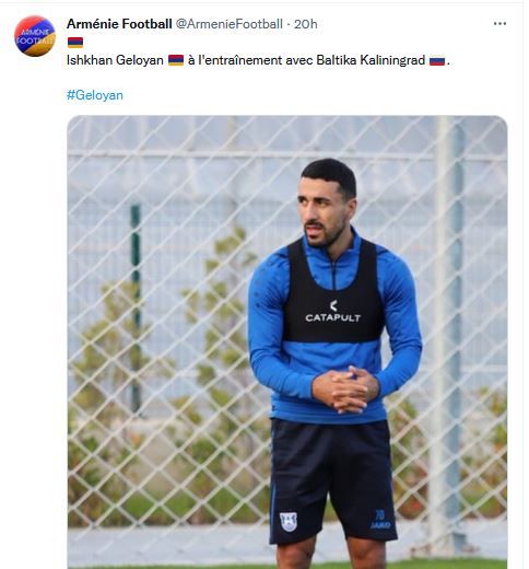 Ishkhan Geloyan à l&rsquo;entraînement avec Baltika Kaliningrad