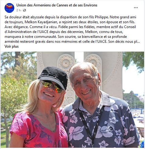 Décès de Melkon Kayadjanian