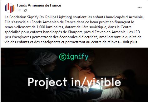 La Fondation Signify (ex Philips Lighting) soutient les enfants handicapés d&rsquo;Arménie