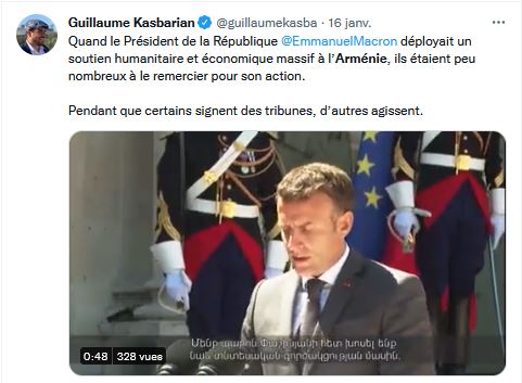 Quand le Président de la République Emmanuel Macron  déployait un soutien humanitaire et économique massif à l’Arménie
