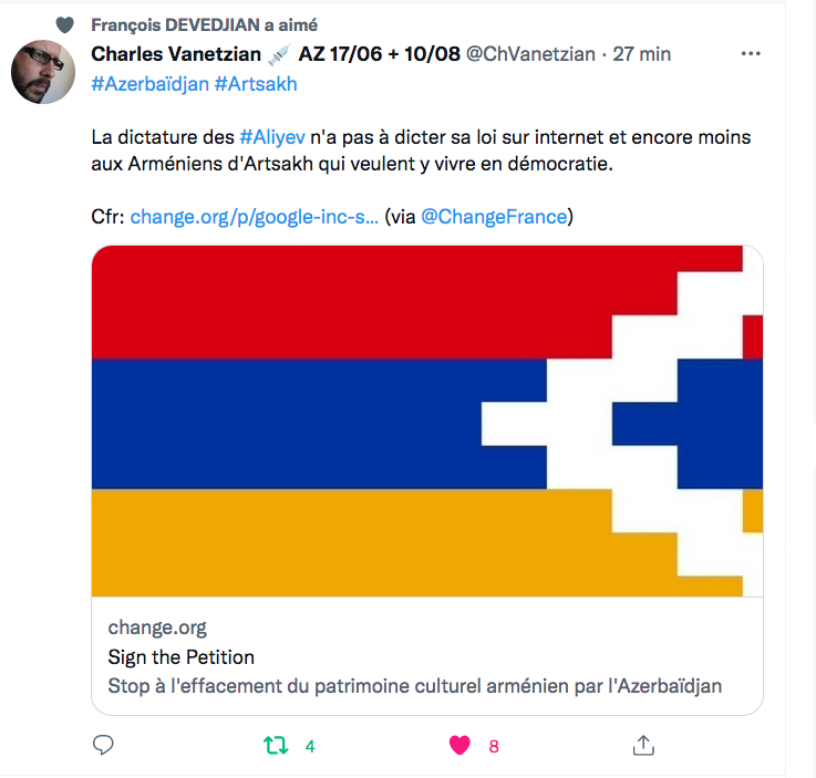 C.Vanetzian : pétition change.org contre la dictature des Aliev