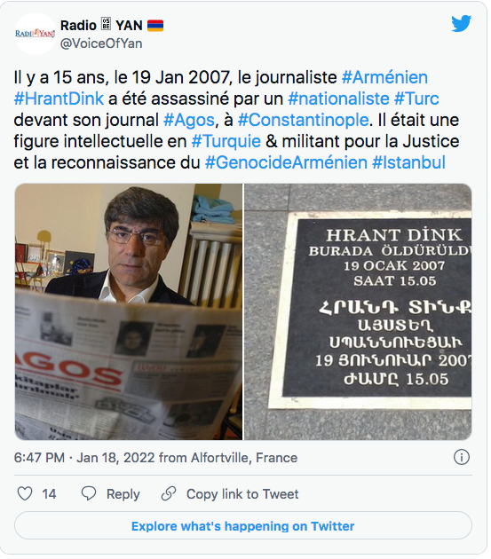 Radio Yan : Il y a 15 ans, l&rsquo;assassinat de Hrant Dink