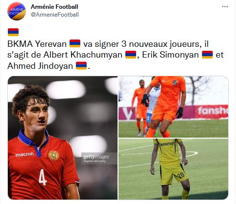 BKMA Yerevan va recruter 3 nouveaux joueurs