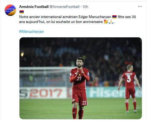 Edgar Manucharyan fête ses 35 ans aujourd&rsquo;hui