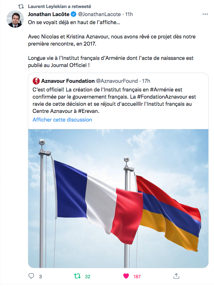 J. Lacôte : l&rsquo;institut de France avec Nicolas et Kristina Aznavour