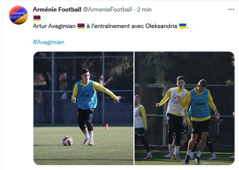 Artur Avagimian à l&rsquo;entraînement avec Oleksandria