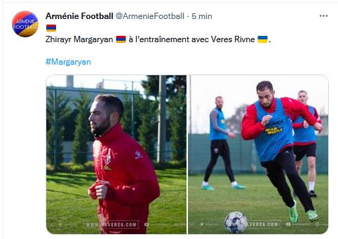 Zhirayr Margaryan à l&rsquo;entraînement avec Veres Rivne