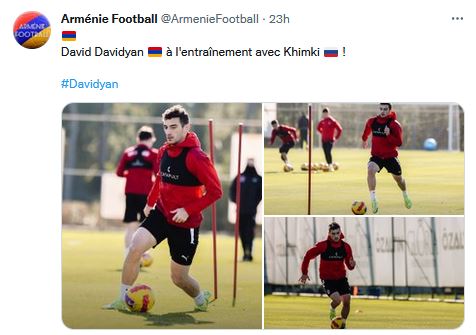 David Davidyan à l&rsquo;entraînement avec Khimki