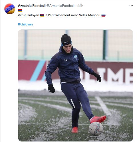Artur Galoyan à l&rsquo;entraînement avec Veles Moscou