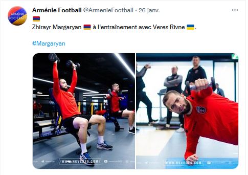 Zhirayr Margaryan à l&rsquo;entraînement avec Veres Rivne