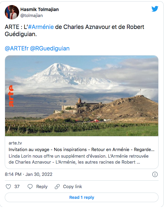 H. Tolmajian : Arte, l&rsquo;Arménie d&rsquo;Aznavour à Guédiguian