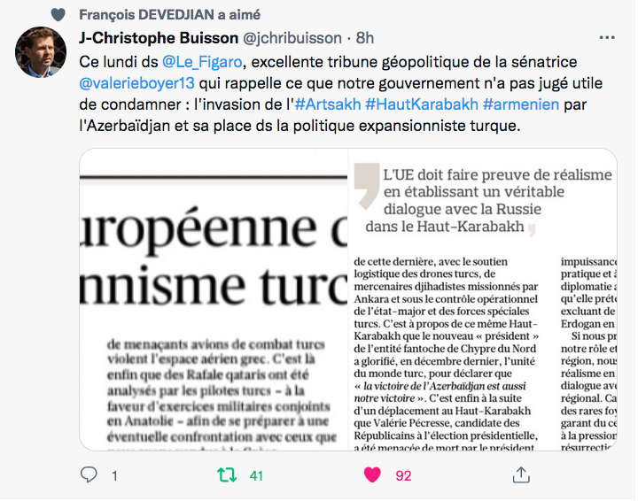 JC Buisson : excellente tribune de Valérie Boyer dans le Figaro
