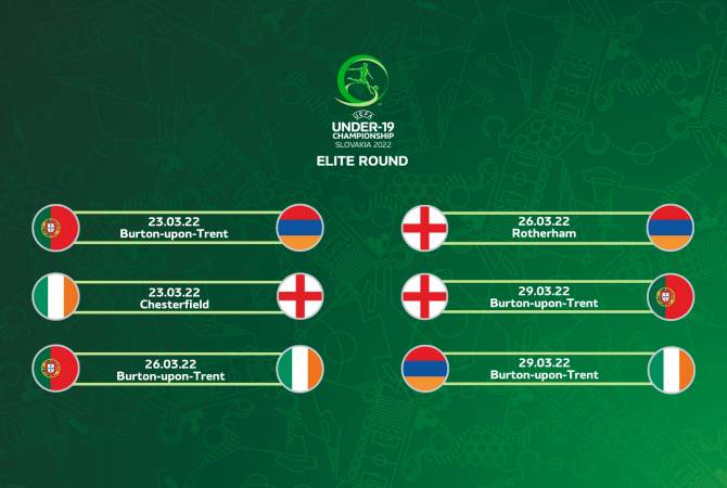 Le calendrier de l&rsquo;équipe d’Arménie de football (U19) pour les qualifications de l’Euro 2022
