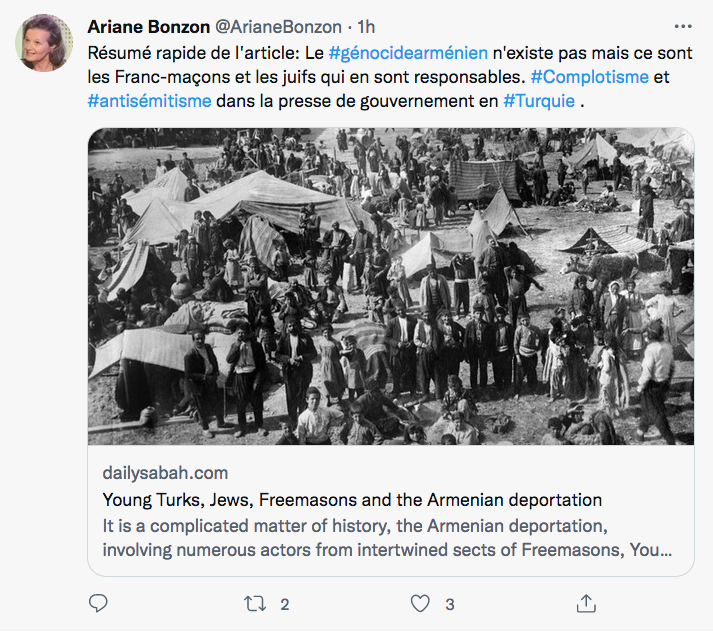 A.Bonzon : négationnisme et complotisme dans la presse turc