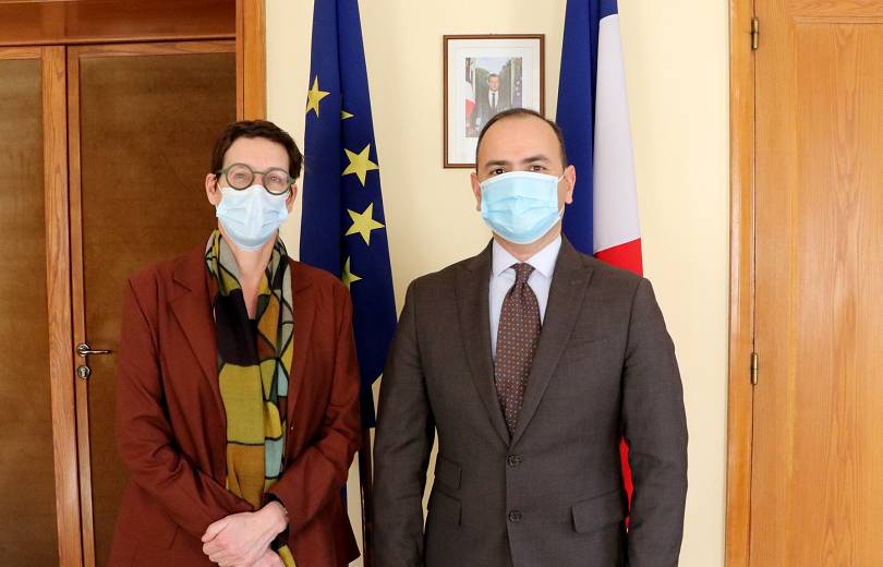 Zareh Sinanyan discute des détails de sa prochaine visite en France avec l’Ambassadrice de France en Arménie, Anne Louyot