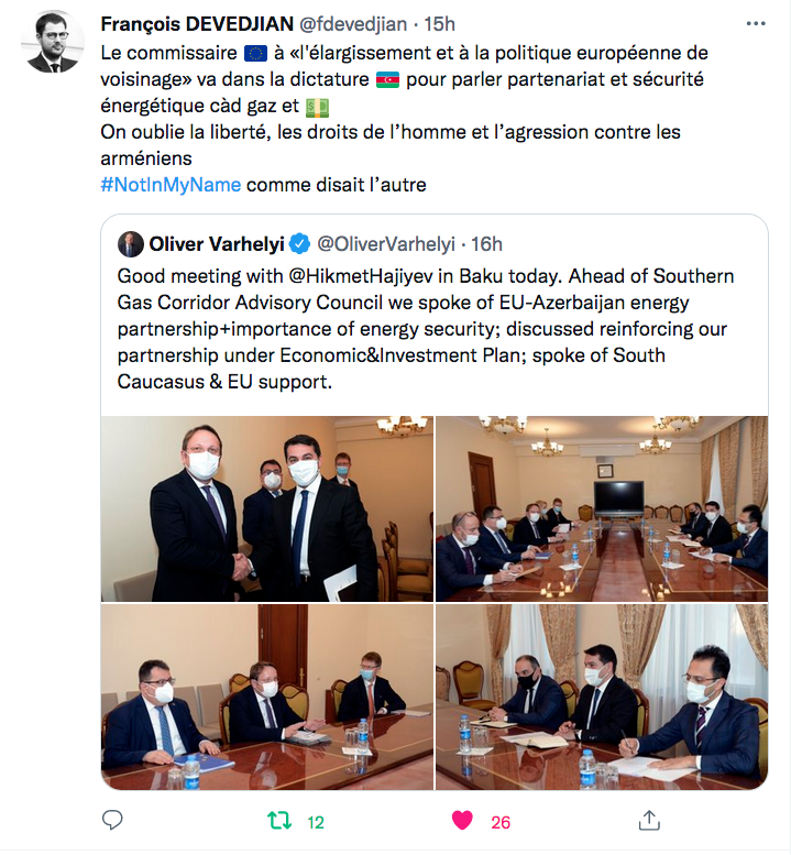 F Devedjian – Europe/Azerbaïdjan : le gaz n&rsquo;a pas d&rsquo;odeur