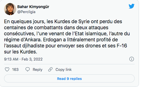 Bahar Kimyongür : des centaines de combattants kurdes tués
