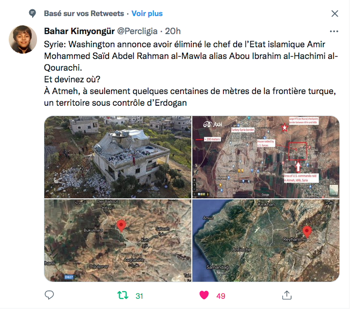 Bahar Kimyongür : Le chef de l&rsquo;EI éliminé à coté de frontière turque