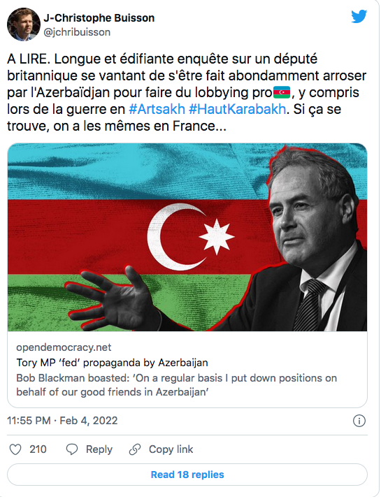 JC Buisson : Azerbaïdjan : enquête sur un député britannique corrompu