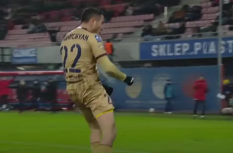 Le premier but de l’international arménien Vahan Bichakhchyan dans le championnat de Pologne